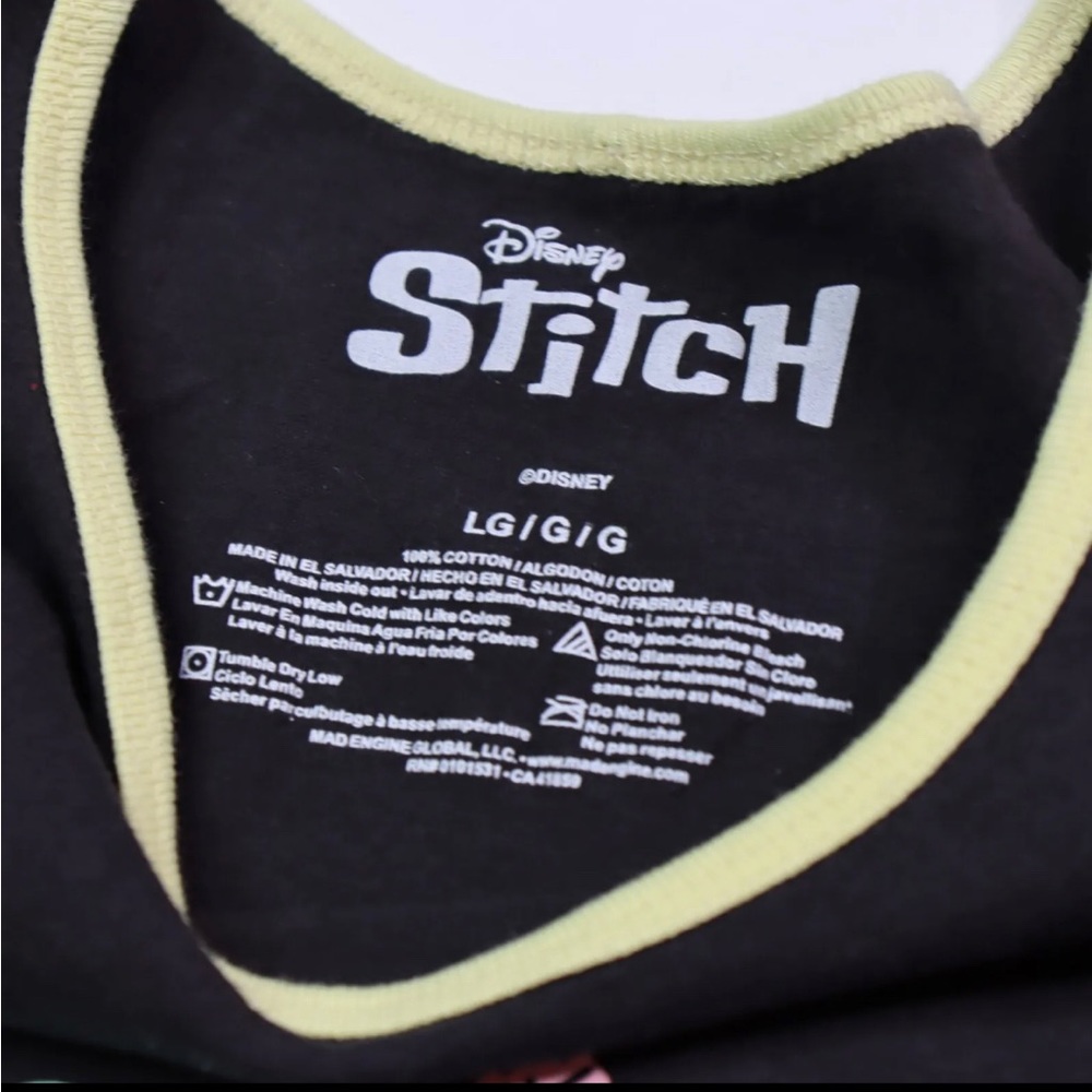 Disney Stitch Shirt Adult L Black Men's Tank Top Muscle Shirt - Picture 2 of 6